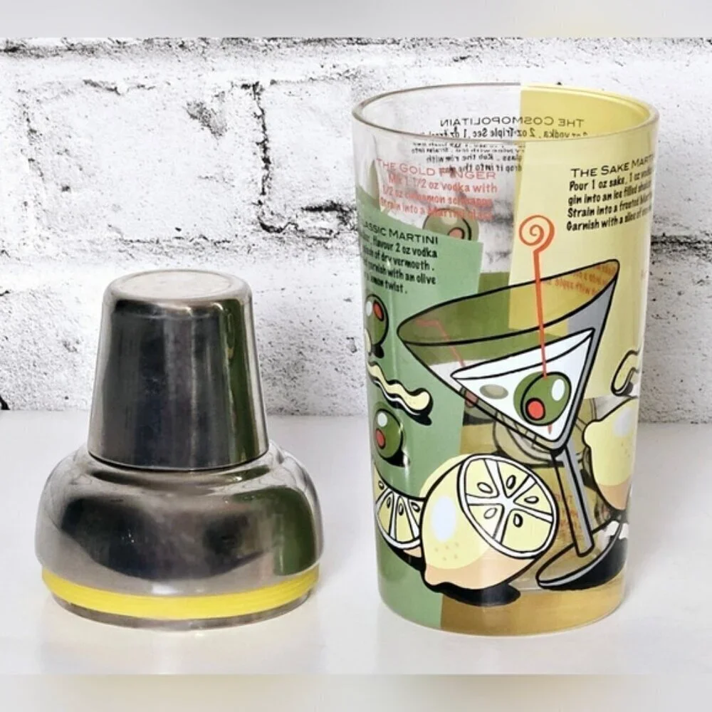 Vintage Joie De Vivre Martini Shaker with Tin cover The Lifestyles Collection